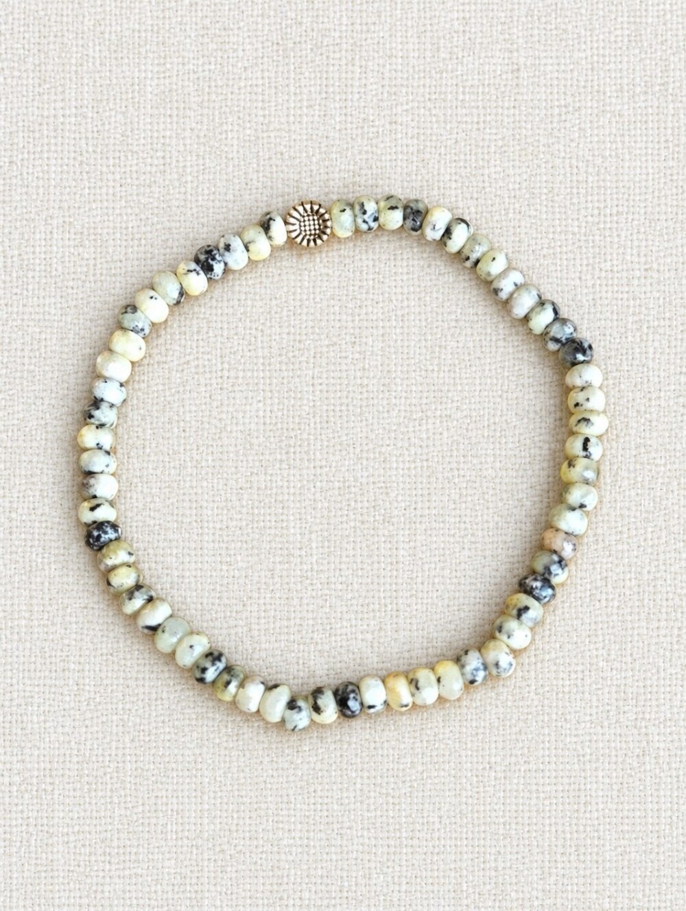 Yellow Turquoise Beaded Stretch Bracelet | Handmade